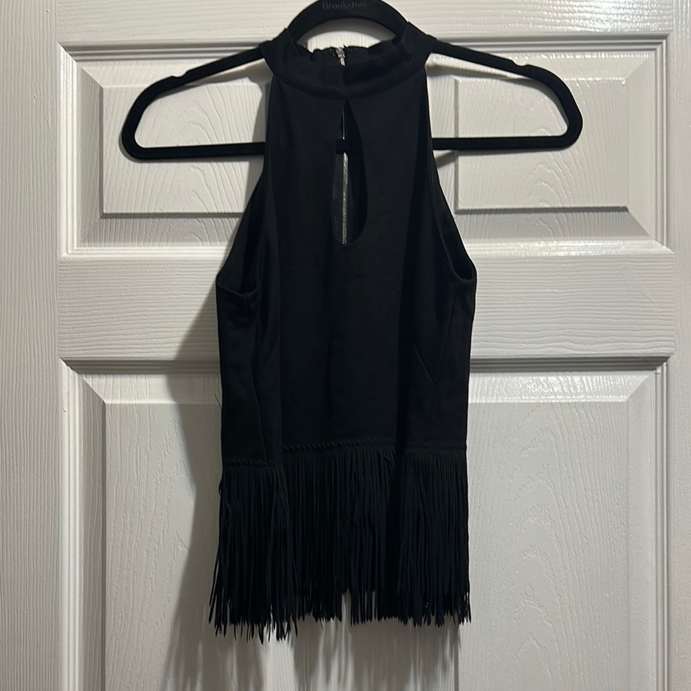 Black Sleeveless High Low Tank Top